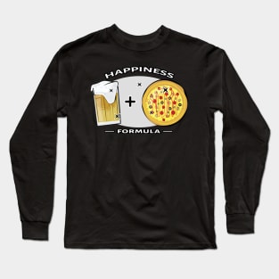 Happiness Formula - Pizza & Beer - Funny Long Sleeve T-Shirt